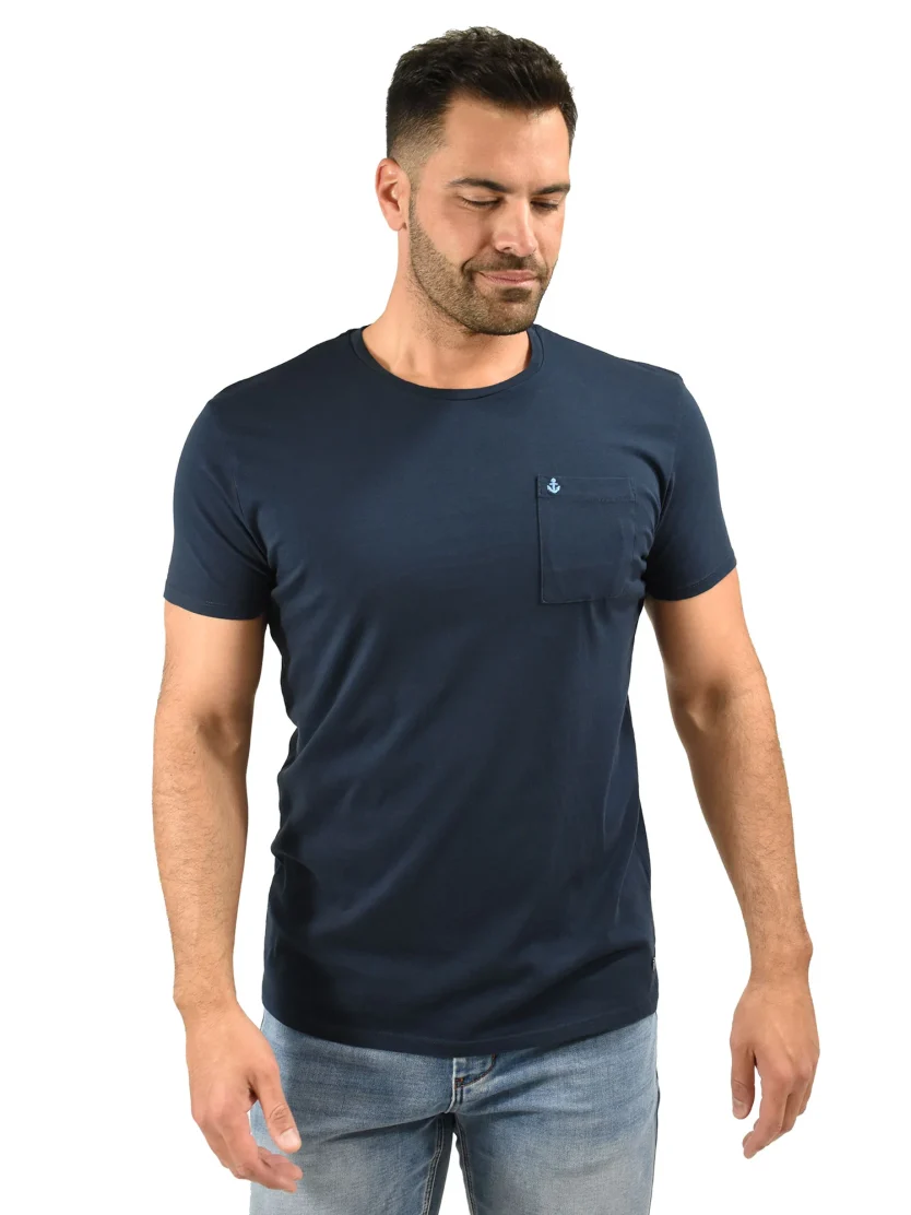 T-shirt μονόχρωμο με τσέπη στο στήθος FRANK TAILOR