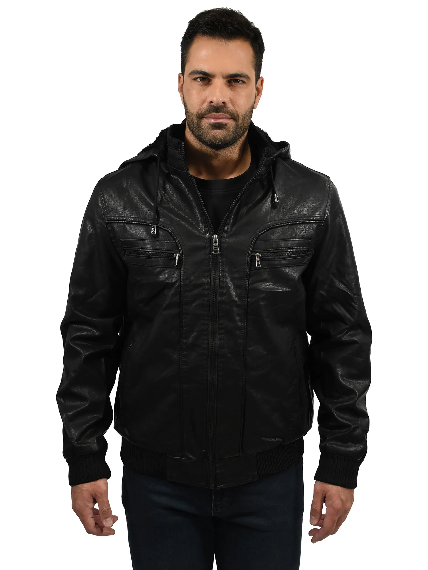 Plus men's faux leather jacket - Paris Saraliotis