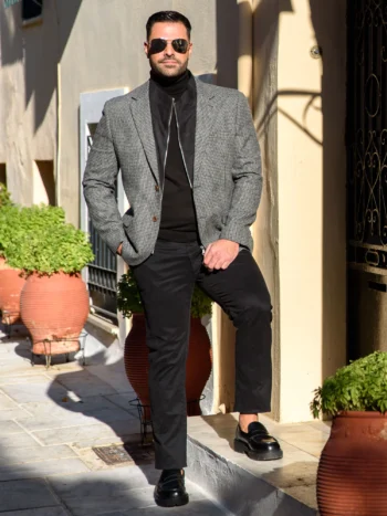 Σακάκι πιε ντε πουλ σε regular γραμμή